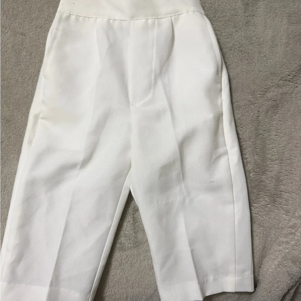 Beau Elegant White Baby boy white tuxedo like new
